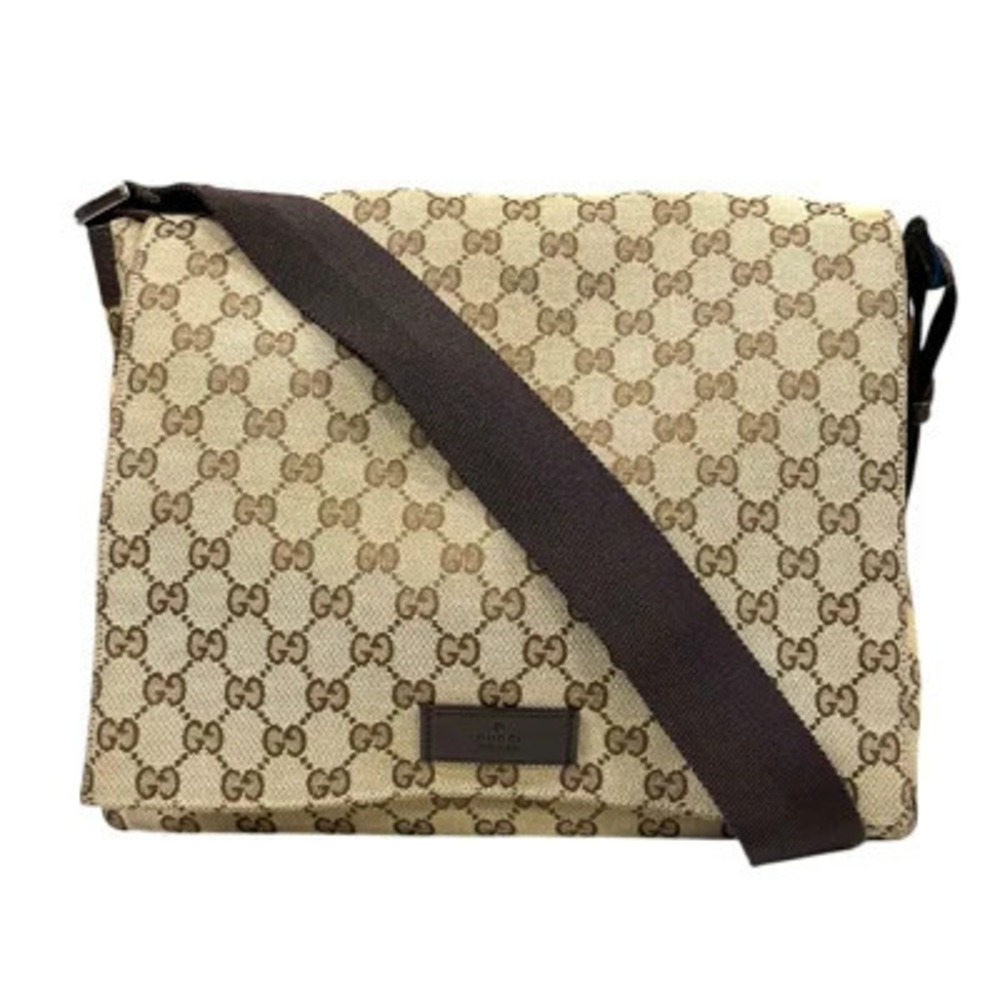 Gucci GG Canvas Shoulder Bag Brown